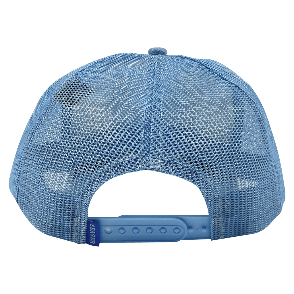 LIVE MUSIC & GOOD TIMES COTTON MESH TRUCKER HAT BLUE / WHITE